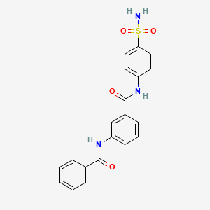molecular formula C20H17N3O4S B3536193 N-[4-(aminosulfonyl)phenyl]-3-(benzoylamino)benzamide 