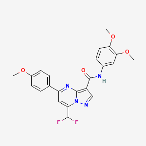 molecular formula C23H20F2N4O4 B3536196 7-(difluoromethyl)-N-(3,4-dimethoxyphenyl)-5-(4-methoxyphenyl)pyrazolo[1,5-a]pyrimidine-3-carboxamide 