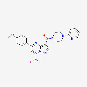 molecular formula C24H22F2N6O2 B3536202 7-(difluoromethyl)-5-(4-methoxyphenyl)-3-{[4-(2-pyridinyl)-1-piperazinyl]carbonyl}pyrazolo[1,5-a]pyrimidine 