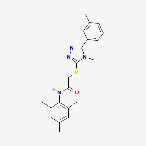 molecular formula C21H24N4OS B3536210 N-mesityl-2-{[4-methyl-5-(3-methylphenyl)-4H-1,2,4-triazol-3-yl]thio}acetamide 