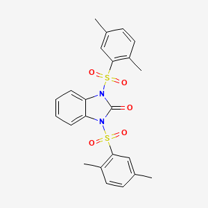 molecular formula C23H22N2O5S2 B3536214 1,3-bis[(2,5-dimethylphenyl)sulfonyl]-1,3-dihydro-2H-benzimidazol-2-one 
