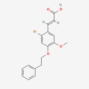 molecular formula C18H17BrO4 B3536217 3-[2-bromo-5-methoxy-4-(2-phenylethoxy)phenyl]acrylic acid 