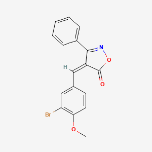 molecular formula C17H12BrNO3 B3536219 4-(3-bromo-4-methoxybenzylidene)-3-phenyl-5(4H)-isoxazolone 