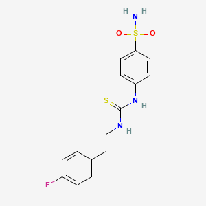 molecular formula C15H16FN3O2S2 B3536220 4-[({[2-(4-fluorophenyl)ethyl]amino}carbonothioyl)amino]benzenesulfonamide 