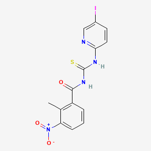 molecular formula C14H11IN4O3S B3536222 N-{[(5-iodo-2-pyridinyl)amino]carbonothioyl}-2-methyl-3-nitrobenzamide 