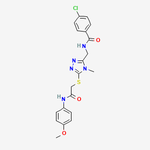 molecular formula C20H20ClN5O3S B3536264 4-chloro-N-{[5-({2-[(4-methoxyphenyl)amino]-2-oxoethyl}thio)-4-methyl-4H-1,2,4-triazol-3-yl]methyl}benzamide 