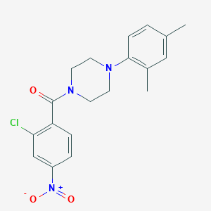 molecular formula C19H20ClN3O3 B3536267 1-(2-chloro-4-nitrobenzoyl)-4-(2,4-dimethylphenyl)piperazine 