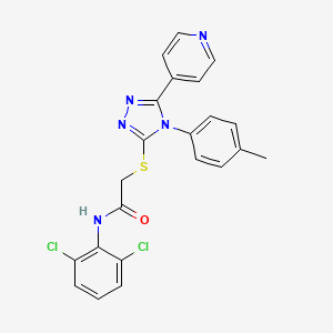 molecular formula C22H17Cl2N5OS B3536282 N-(2,6-dichlorophenyl)-2-{[4-(4-methylphenyl)-5-(4-pyridinyl)-4H-1,2,4-triazol-3-yl]thio}acetamide CAS No. 477318-71-1