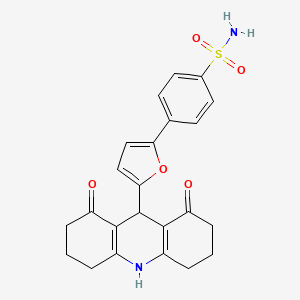molecular formula C23H22N2O5S B3536291 4-[5-(1,8-dioxo-1,2,3,4,5,6,7,8,9,10-decahydro-9-acridinyl)-2-furyl]benzenesulfonamide 