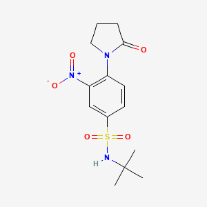 molecular formula C14H19N3O5S B3536308 N-(tert-butyl)-3-nitro-4-(2-oxo-1-pyrrolidinyl)benzenesulfonamide 