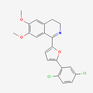 molecular formula C21H17Cl2NO3 B3536309 1-[5-(2,5-dichlorophenyl)-2-furyl]-6,7-dimethoxy-3,4-dihydroisoquinoline 