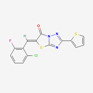 molecular formula C15H7ClFN3OS2 B3536318 5-(2-chloro-6-fluorobenzylidene)-2-(2-thienyl)[1,3]thiazolo[3,2-b][1,2,4]triazol-6(5H)-one 