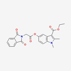 molecular formula C23H20N2O6 B3536324 ethyl 5-{[(1,3-dioxo-1,3-dihydro-2H-isoindol-2-yl)acetyl]oxy}-1,2-dimethyl-1H-indole-3-carboxylate 