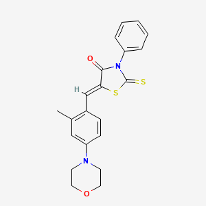 molecular formula C21H20N2O2S2 B3536331 5-[2-methyl-4-(4-morpholinyl)benzylidene]-3-phenyl-2-thioxo-1,3-thiazolidin-4-one 