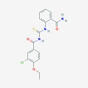 molecular formula C17H16ClN3O3S B3536339 N-({[2-(aminocarbonyl)phenyl]amino}carbonothioyl)-3-chloro-4-ethoxybenzamide 