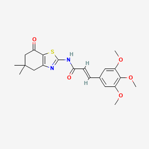 molecular formula C21H24N2O5S B3536343 N-(5,5-dimethyl-7-oxo-4,5,6,7-tetrahydro-1,3-benzothiazol-2-yl)-3-(3,4,5-trimethoxyphenyl)acrylamide 