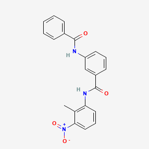 molecular formula C21H17N3O4 B3536349 3-(benzoylamino)-N-(2-methyl-3-nitrophenyl)benzamide 