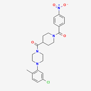 molecular formula C24H27ClN4O4 B3536350 1-(5-chloro-2-methylphenyl)-4-{[1-(4-nitrobenzoyl)-4-piperidinyl]carbonyl}piperazine 