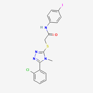 molecular formula C17H14ClIN4OS B3536404 2-{[5-(2-chlorophenyl)-4-methyl-4H-1,2,4-triazol-3-yl]thio}-N-(4-iodophenyl)acetamide 