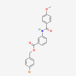 molecular formula C22H18BrNO4 B3536410 4-bromobenzyl 3-[(4-methoxybenzoyl)amino]benzoate 