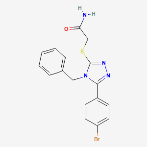 molecular formula C17H15BrN4OS B3536419 2-{[4-benzyl-5-(4-bromophenyl)-4H-1,2,4-triazol-3-yl]thio}acetamide 