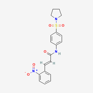 molecular formula C19H19N3O5S B3536420 3-(2-nitrophenyl)-N-[4-(1-pyrrolidinylsulfonyl)phenyl]acrylamide 