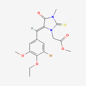 molecular formula C17H19BrN2O5S B3536427 methyl [5-(3-bromo-4-ethoxy-5-methoxybenzylidene)-3-methyl-4-oxo-2-thioxo-1-imidazolidinyl]acetate 