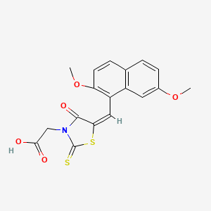 molecular formula C18H15NO5S2 B3536476 {5-[(2,7-dimethoxy-1-naphthyl)methylene]-4-oxo-2-thioxo-1,3-thiazolidin-3-yl}acetic acid 
