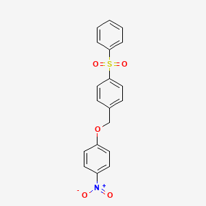 molecular formula C19H15NO5S B3536481 1-nitro-4-{[4-(phenylsulfonyl)benzyl]oxy}benzene 