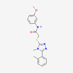molecular formula C19H20N4O2S B3536486 N-(3-methoxyphenyl)-2-{[4-methyl-5-(2-methylphenyl)-4H-1,2,4-triazol-3-yl]thio}acetamide 