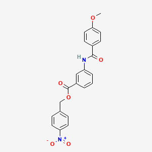 molecular formula C22H18N2O6 B3536495 4-nitrobenzyl 3-[(4-methoxybenzoyl)amino]benzoate 