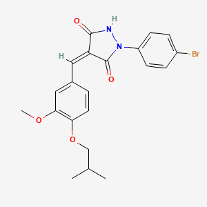 molecular formula C21H21BrN2O4 B3536498 1-(4-bromophenyl)-4-(4-isobutoxy-3-methoxybenzylidene)-3,5-pyrazolidinedione 