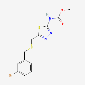 molecular formula C12H12BrN3O2S2 B3536515 methyl (5-{[(3-bromobenzyl)thio]methyl}-1,3,4-thiadiazol-2-yl)carbamate 