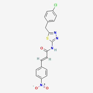 molecular formula C18H13ClN4O3S B3536527 N-[5-(4-chlorobenzyl)-1,3,4-thiadiazol-2-yl]-3-(4-nitrophenyl)acrylamide 