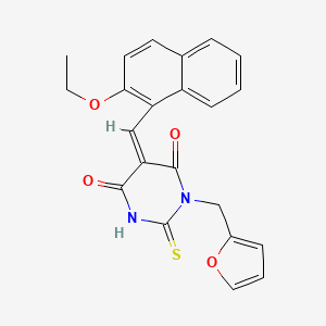 molecular formula C22H18N2O4S B3536529 5-[(2-ethoxy-1-naphthyl)methylene]-1-(2-furylmethyl)-2-thioxodihydro-4,6(1H,5H)-pyrimidinedione 