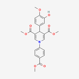 molecular formula C24H23NO8 B3536550 dimethyl 4-(3-hydroxy-4-methoxyphenyl)-1-[4-(methoxycarbonyl)phenyl]-1,4-dihydro-3,5-pyridinedicarboxylate 