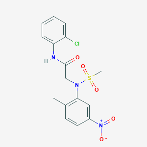 molecular formula C16H16ClN3O5S B3536567 N~1~-(2-chlorophenyl)-N~2~-(2-methyl-5-nitrophenyl)-N~2~-(methylsulfonyl)glycinamide 