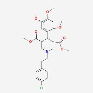 molecular formula C26H28ClNO7 B3536575 dimethyl 1-[2-(4-chlorophenyl)ethyl]-4-(2,4,5-trimethoxyphenyl)-1,4-dihydro-3,5-pyridinedicarboxylate 