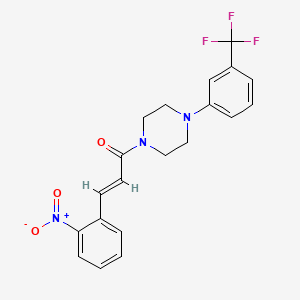 molecular formula C20H18F3N3O3 B3536631 1-[3-(2-nitrophenyl)acryloyl]-4-[3-(trifluoromethyl)phenyl]piperazine 