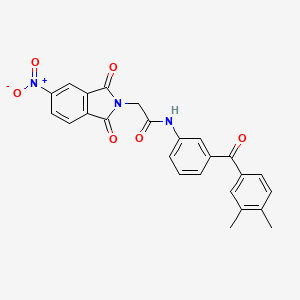 molecular formula C25H19N3O6 B3536646 N-[3-(3,4-dimethylbenzoyl)phenyl]-2-(5-nitro-1,3-dioxo-1,3-dihydro-2H-isoindol-2-yl)acetamide 