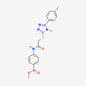 molecular formula C20H20N4O3S B3536665 methyl 4-[({[4-methyl-5-(4-methylphenyl)-4H-1,2,4-triazol-3-yl]thio}acetyl)amino]benzoate 