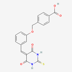 4-({3-[(4,6-dioxo-2-thioxotetrahydro-5(2H)-pyrimidinylidene)methyl]phenoxy}methyl)benzoic acid