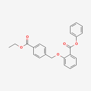 molecular formula C23H20O5 B3536683 phenyl 2-{[4-(ethoxycarbonyl)benzyl]oxy}benzoate 