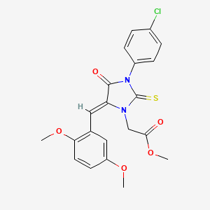 molecular formula C21H19ClN2O5S B3536691 methyl [3-(4-chlorophenyl)-5-(2,5-dimethoxybenzylidene)-4-oxo-2-thioxo-1-imidazolidinyl]acetate 