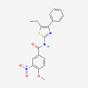molecular formula C19H17N3O4S B3536696 N-(5-ethyl-4-phenyl-1,3-thiazol-2-yl)-4-methoxy-3-nitrobenzamide CAS No. 606922-90-1