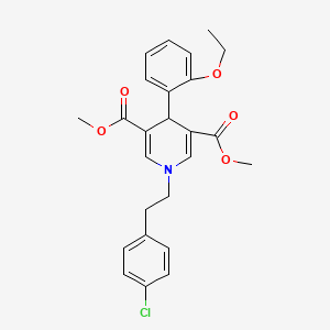 molecular formula C25H26ClNO5 B3536698 dimethyl 1-[2-(4-chlorophenyl)ethyl]-4-(2-ethoxyphenyl)-1,4-dihydro-3,5-pyridinedicarboxylate 
