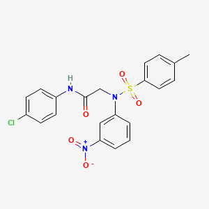 molecular formula C21H18ClN3O5S B3536714 N~1~-(4-chlorophenyl)-N~2~-[(4-methylphenyl)sulfonyl]-N~2~-(3-nitrophenyl)glycinamide 