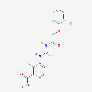 molecular formula C17H15ClN2O4S B3536721 3-[({[(2-chlorophenoxy)acetyl]amino}carbonothioyl)amino]-2-methylbenzoic acid 