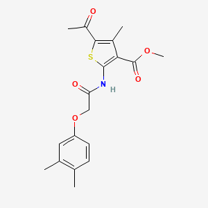 molecular formula C19H21NO5S B3536731 methyl 5-acetyl-2-{[(3,4-dimethylphenoxy)acetyl]amino}-4-methyl-3-thiophenecarboxylate 
