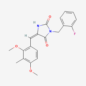 molecular formula C20H19FN2O4 B3536757 5-(2,4-dimethoxy-3-methylbenzylidene)-3-(2-fluorobenzyl)-2,4-imidazolidinedione 